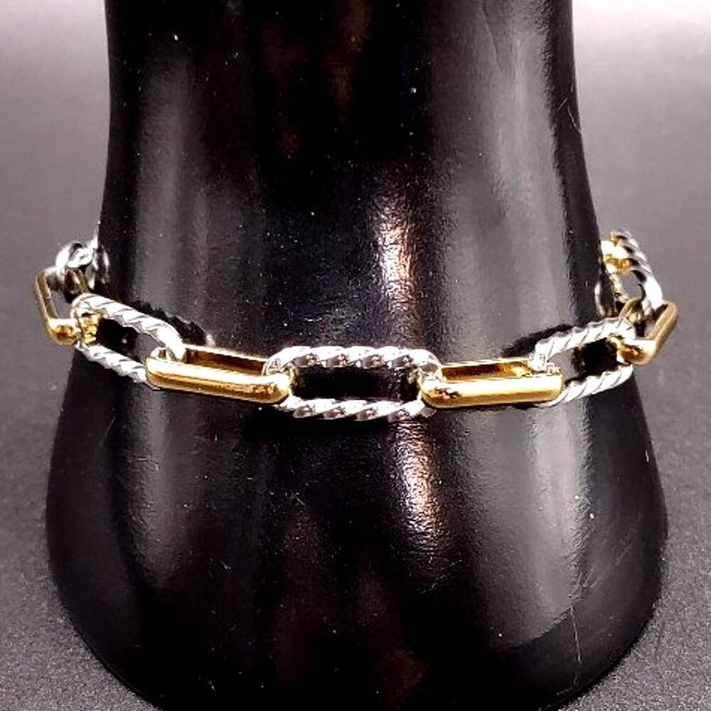 Gold & Silver Twisted Rope Chain Link Bracelet Y2K Anniversary Birthday Gift